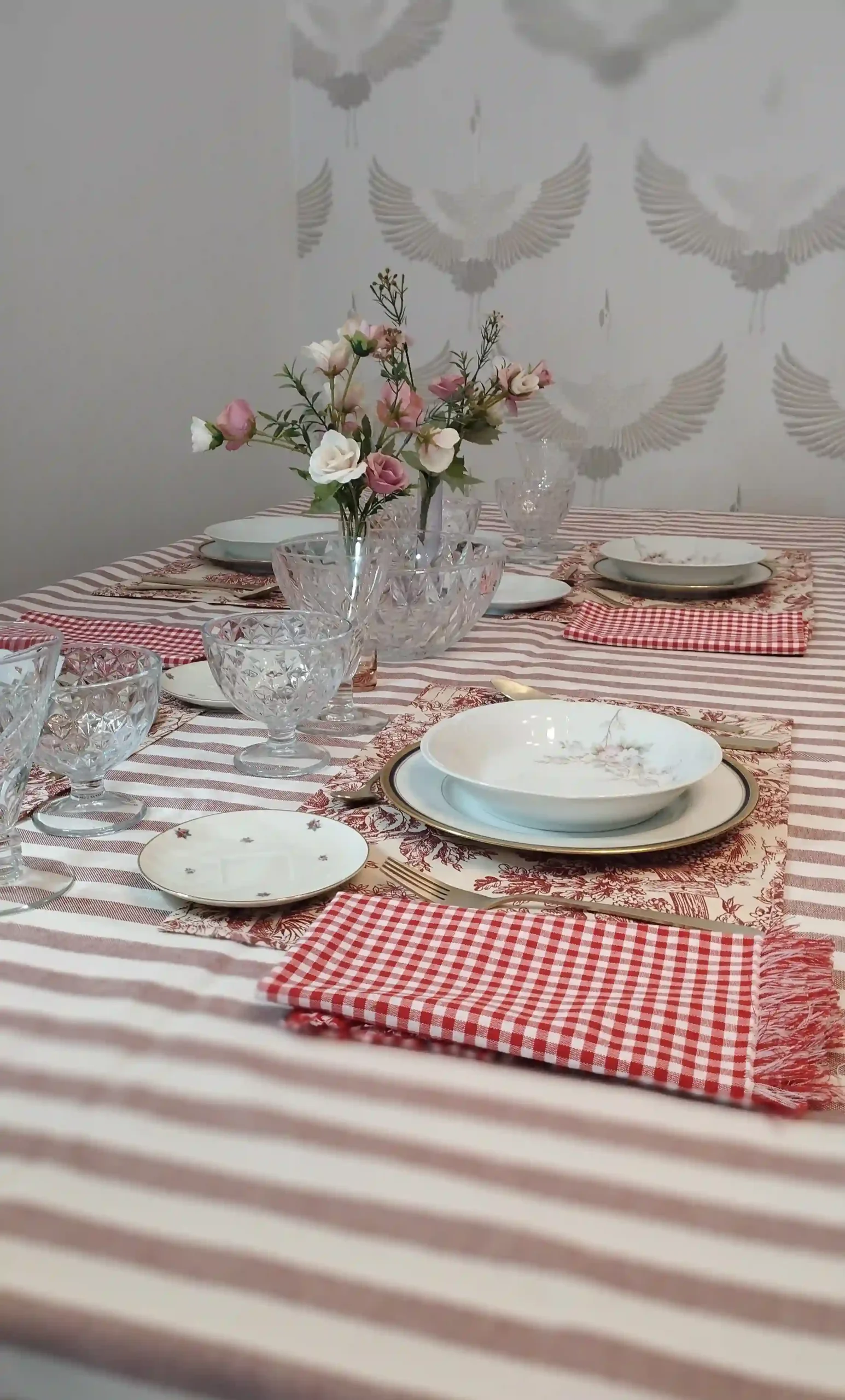 SERVILLETA VICHY CON FLECOS - Imagen 2